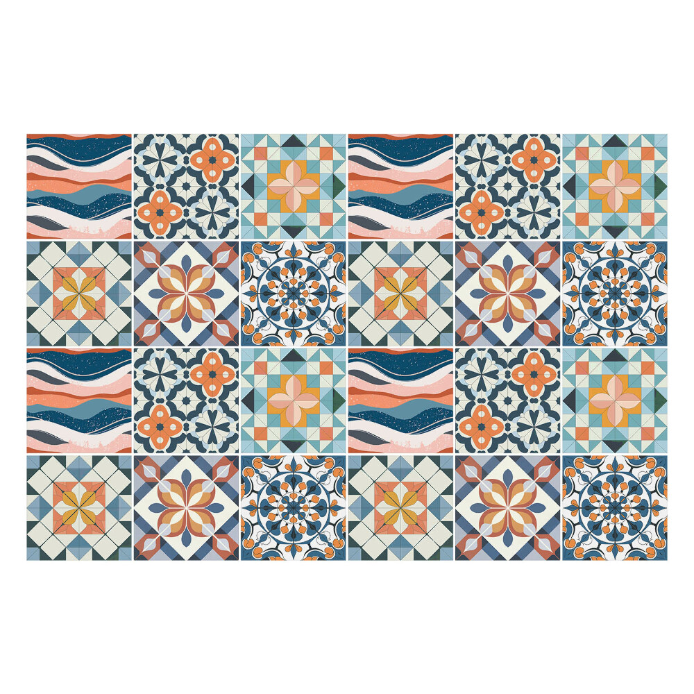 Samolepky na obklady Kvetinové mozaiky a figúrky