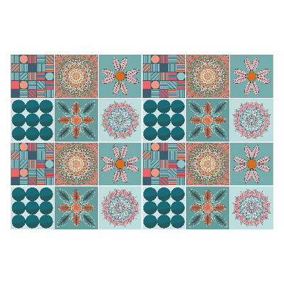 Samolepky na kachličky Kvetinové a geometrické motívy