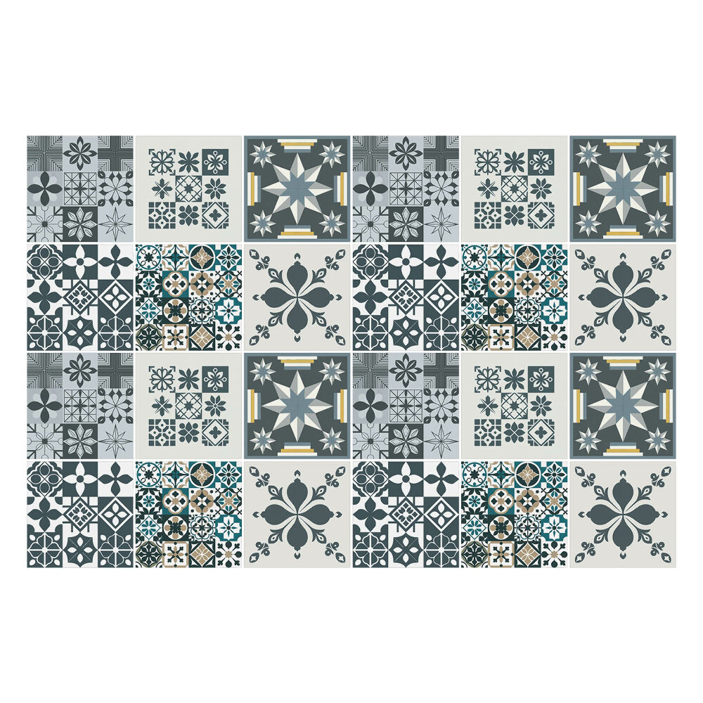 Samolepky na kachličky Geometrické kvety a postavy