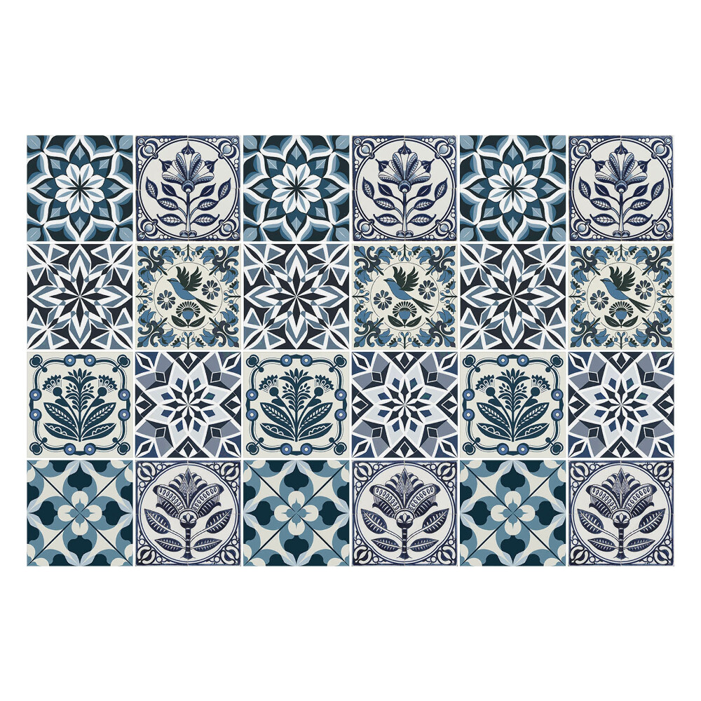 Nálepky na dlaždice Kvetinové geometrické motívy