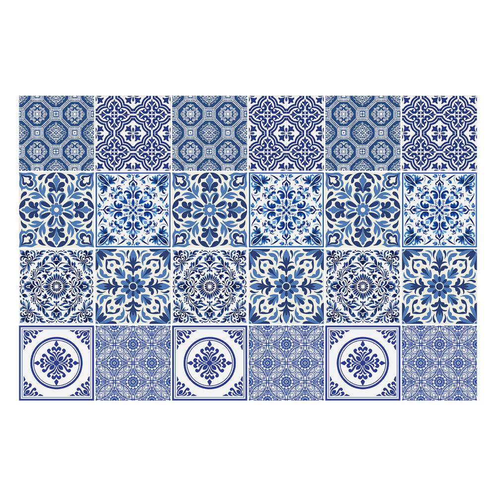 Samolepky na obklady Geometrické kvetinové motívy