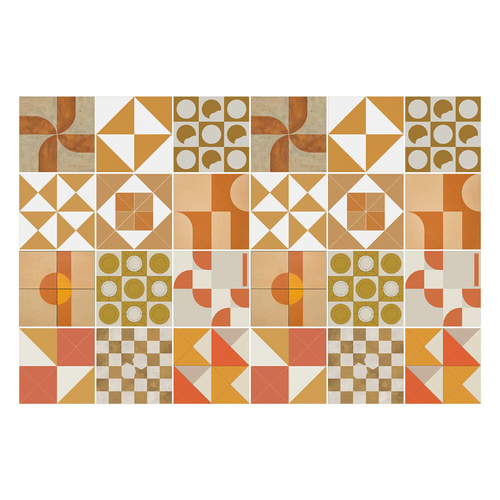 Samolepky na kachličky Geometria v odtieňoch