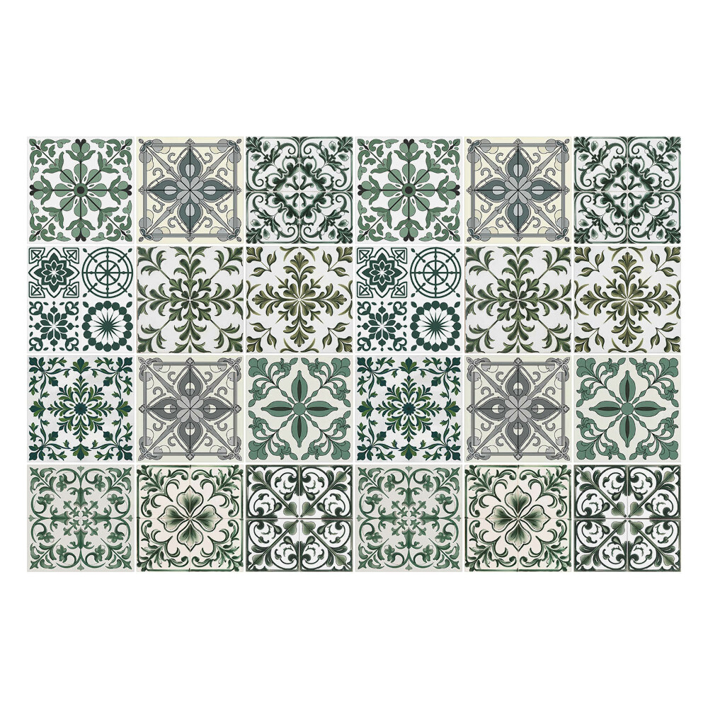 Samolepky na kachličky Kvetinové ozdoby v mozaike