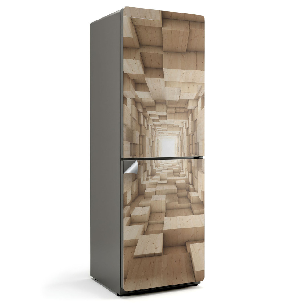 Samolepiaca nálepka na chladničku Drevená bloková konštrukcia