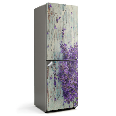 Samolepiaca nálepka na chladničku Kvety na drevenom pozadí