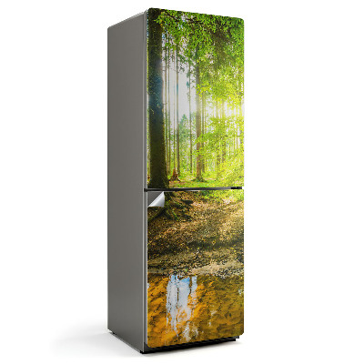 Nálepka na chladničku Lesná krajina s vodou