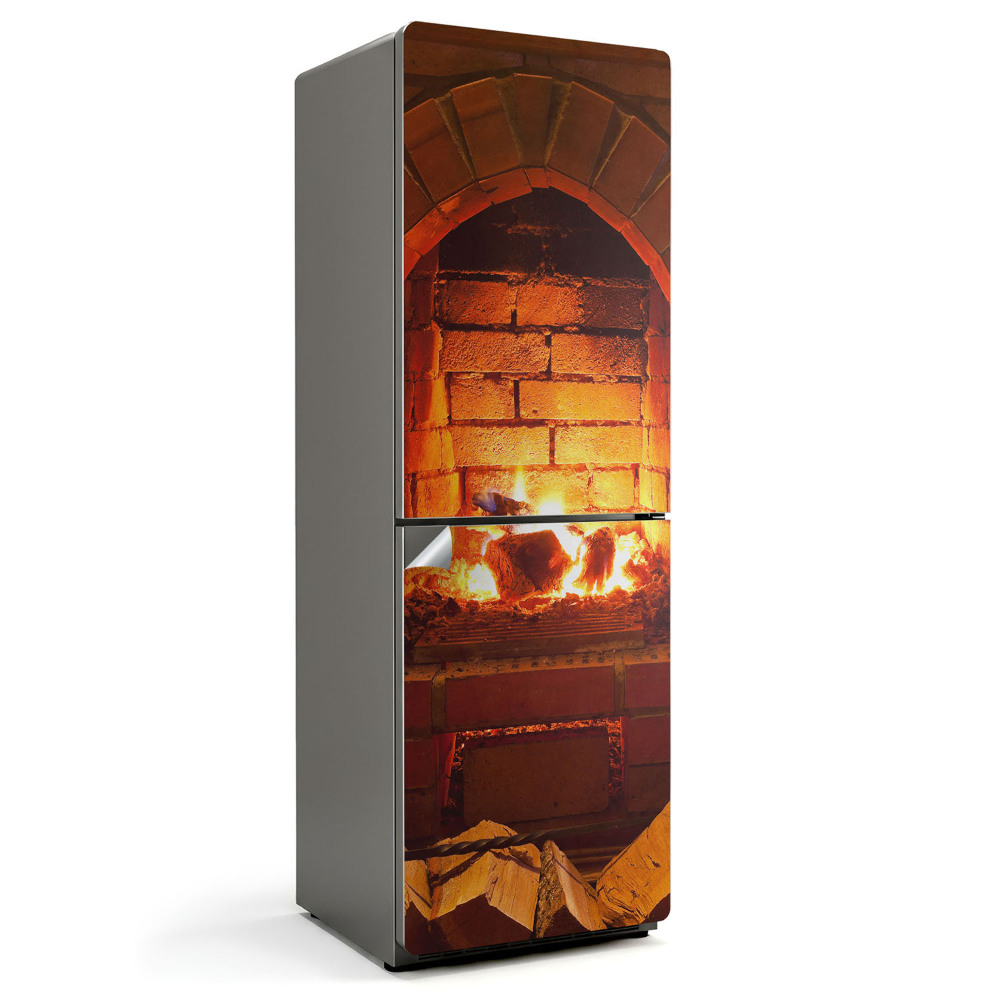 Nálepka na chladničku Oheň v krbe