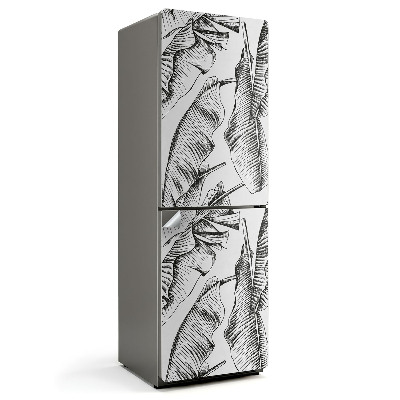 Nálepka na chladničku Listy v umeleckom vzore