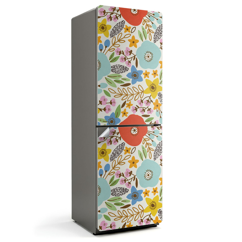 Samolepiaca nálepka na chladničku Retro kvetinový vzor