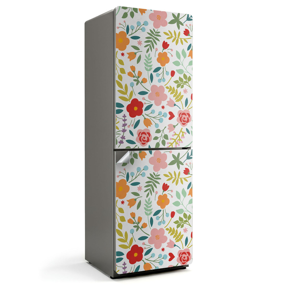 Nálepka na chladničku Veselý kvetinový vzor