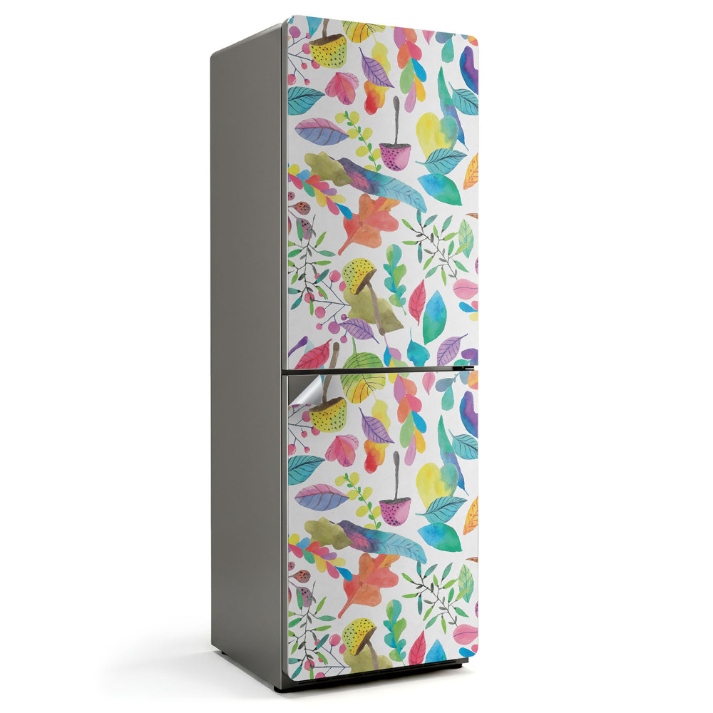 Samolepiaca nálepka na chladničku Farebné listy a kvety