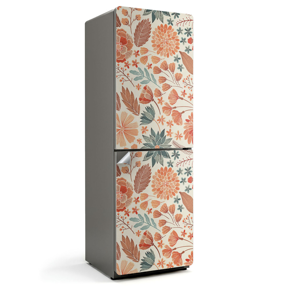 Samolepiaca nálepka na chladničku Kvetinový vzor s listami