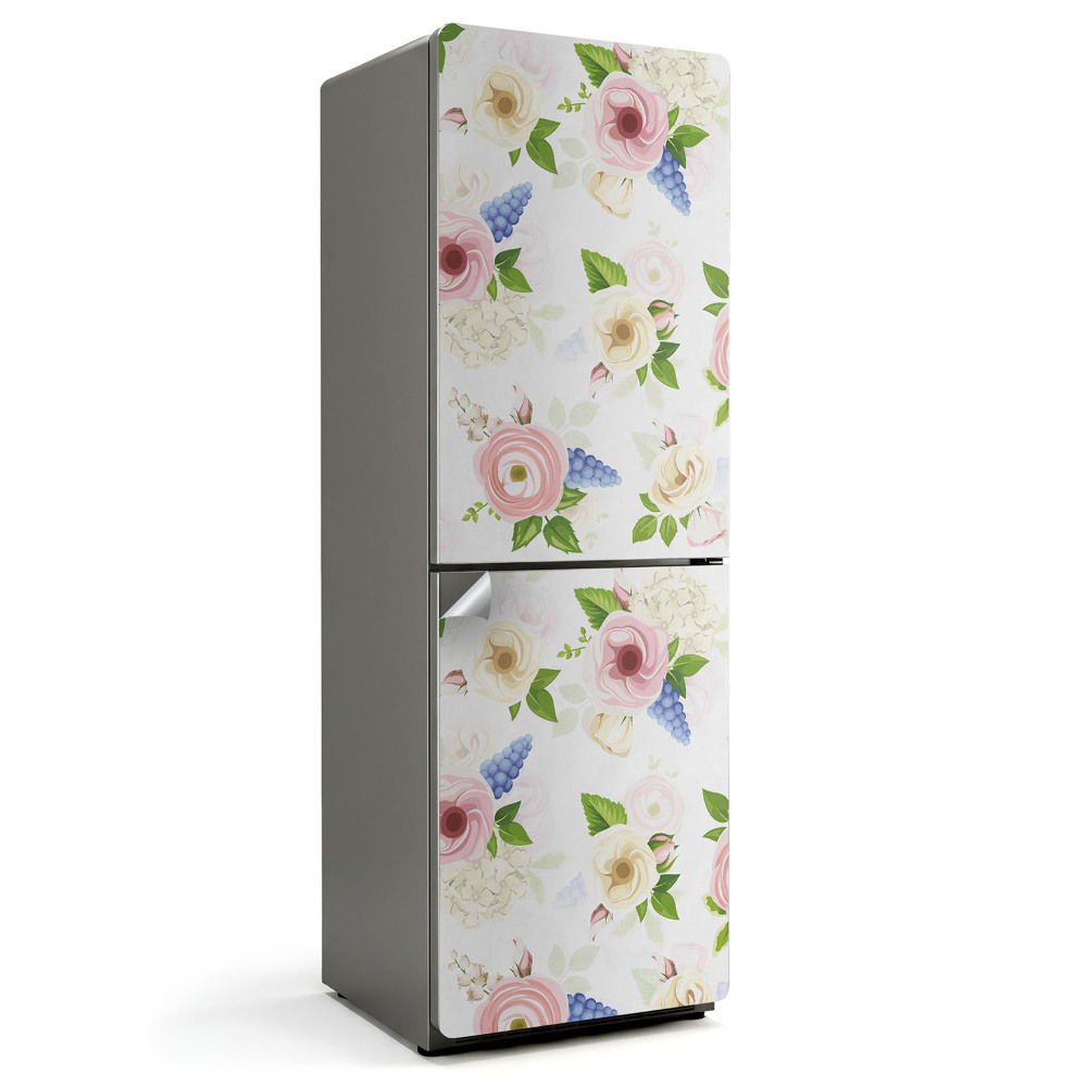 Nálepka na chladničku Kvetinový vzor v pastelových farbách