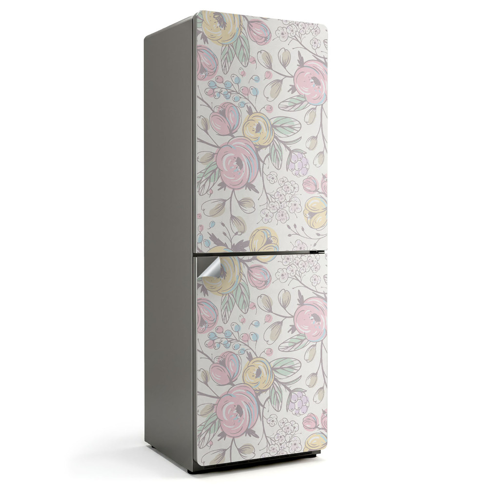 Fototapeta na chladničku Kvetinový vzor v pastelových farbách