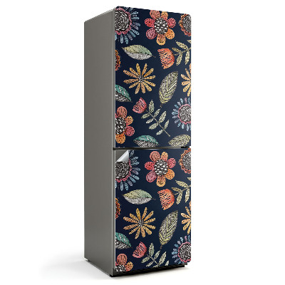 Nálepka na chladničku Kvetinový vzor s listami