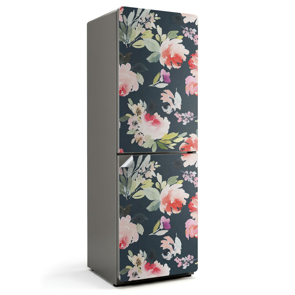 Samolepiaca nálepka na chladničku Kvetinový vzor v akvarelovom štýle