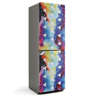 Samolepiaca nálepka na chladničku Trojuholníky na akvarelovom pozadí