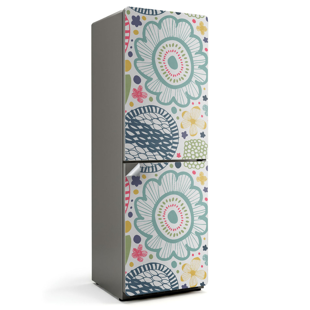 Fototapeta na chladničku Kvetinové a geometrické vzory