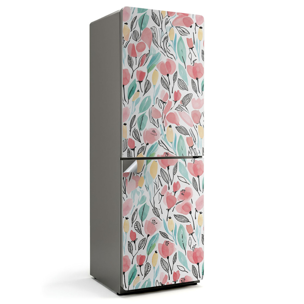 Fototapeta na chladničku Kvetinový vzor s listami