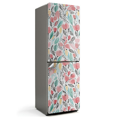 Fototapeta na chladničku Kvetinový vzor s listami