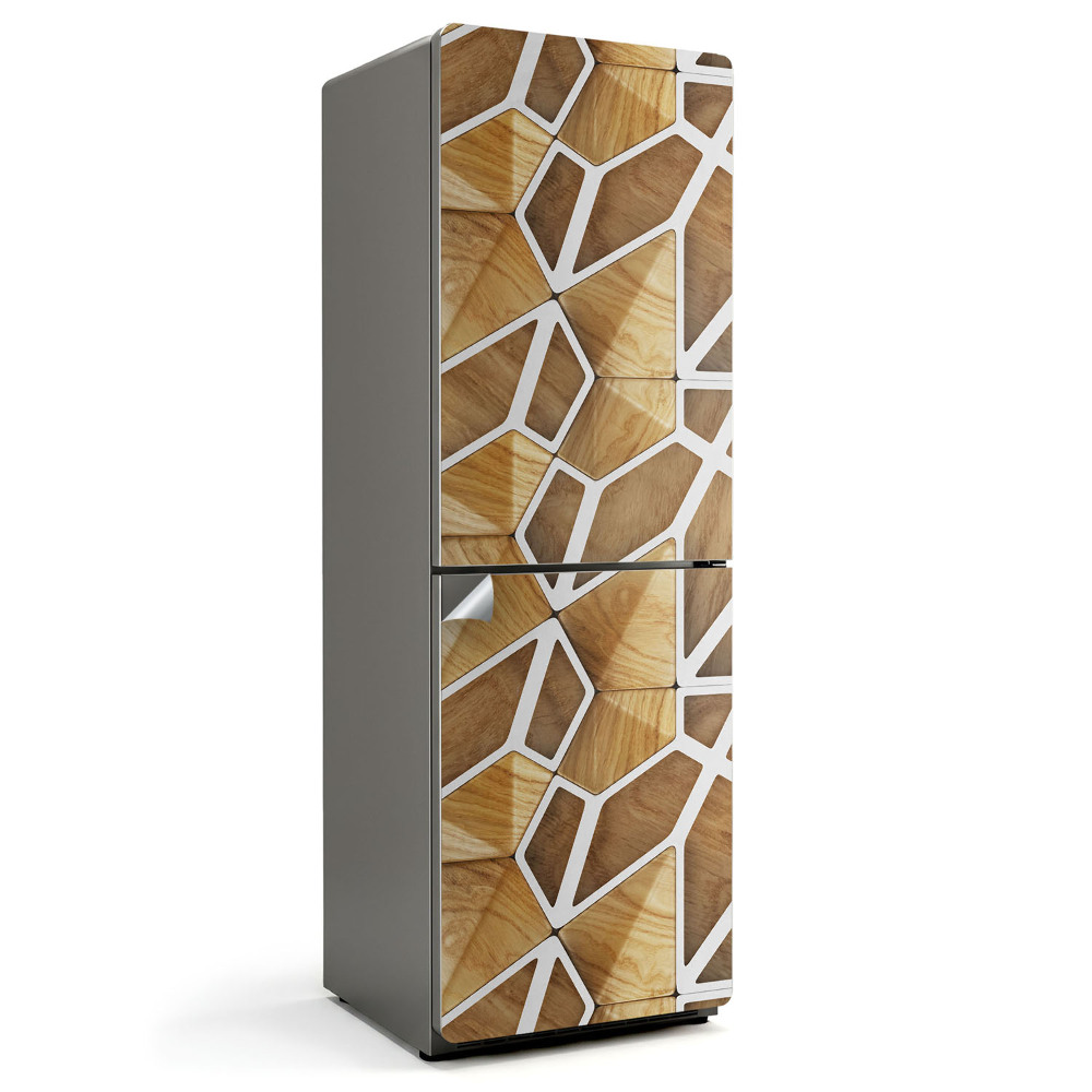 Samolepiaca nálepka na chladničku Geometrický vzor dreva