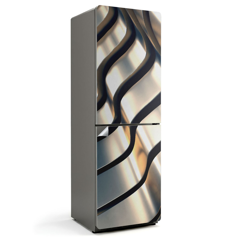 Samolepiaca nálepka na chladničku Kovová textúra vlny