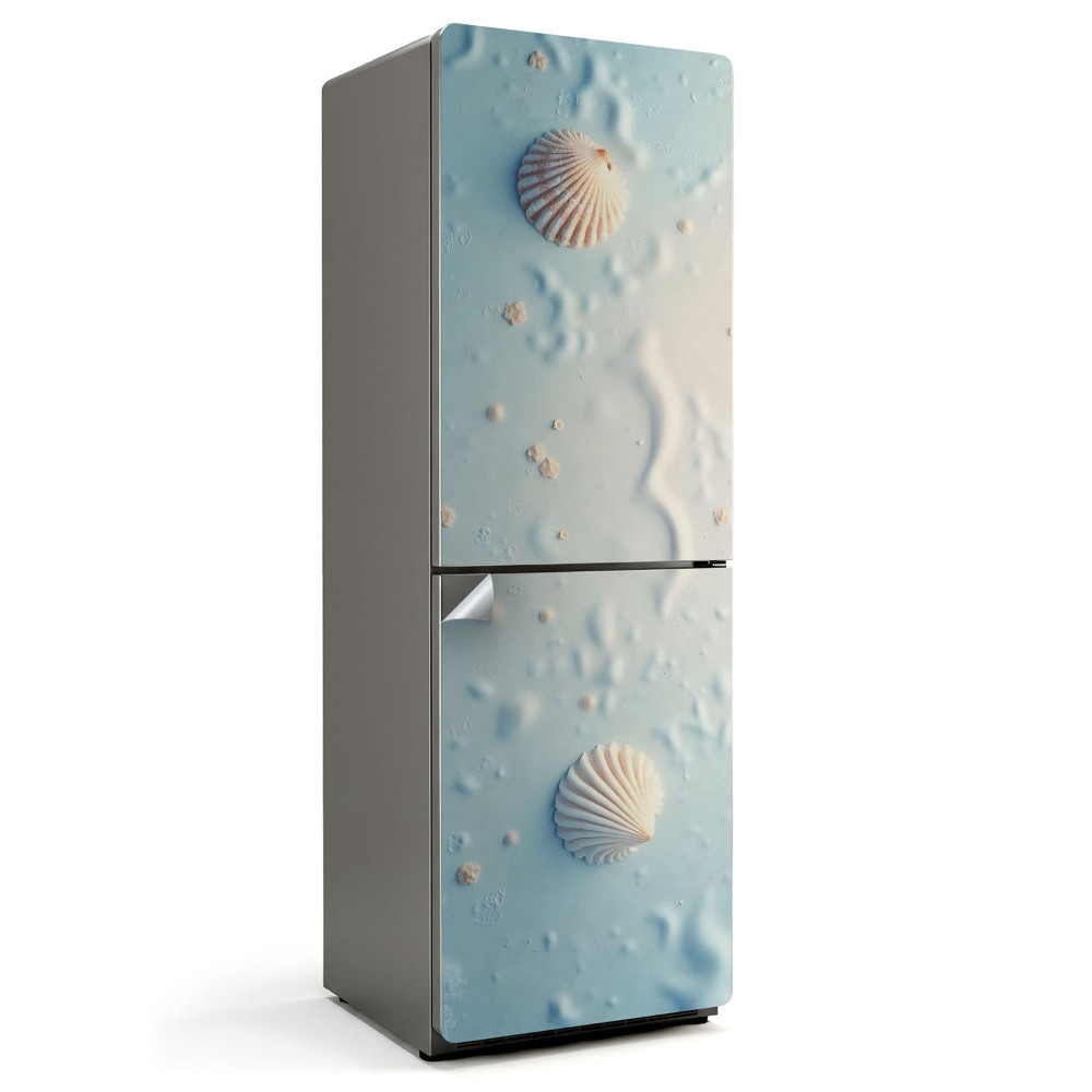 Fototapeta na chladničku Mušle na piesku pozadí