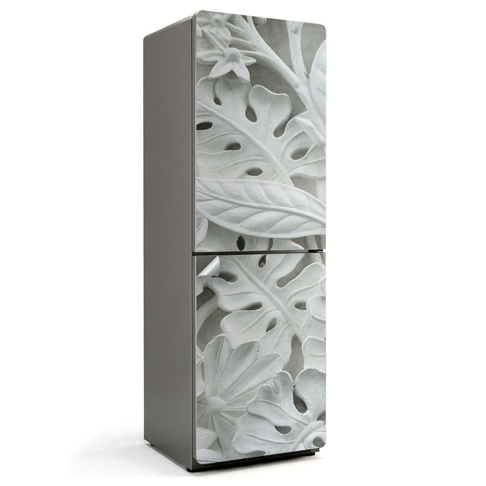 Fototapeta na chladničku Reliéfny vzor listov a kvetov