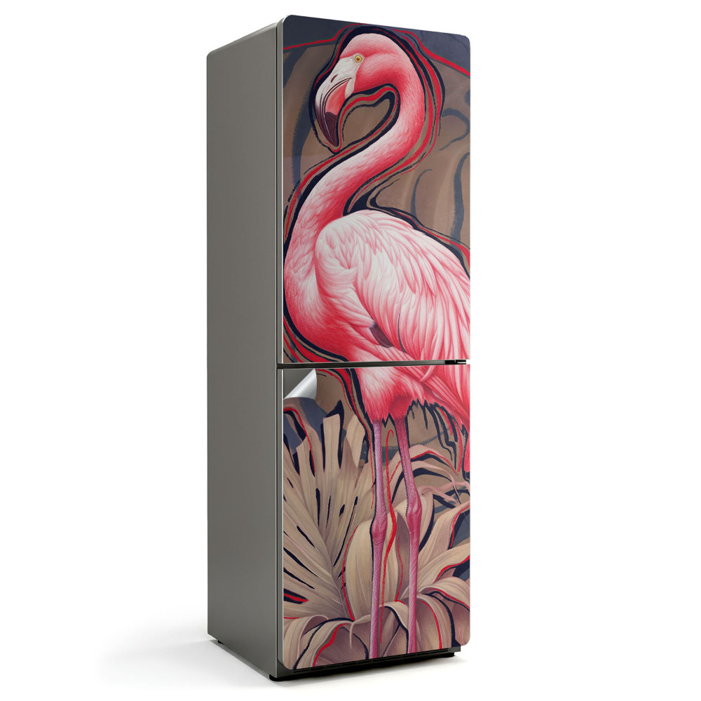 Nálepka na chladničku Majestátny plameniak v trópoch