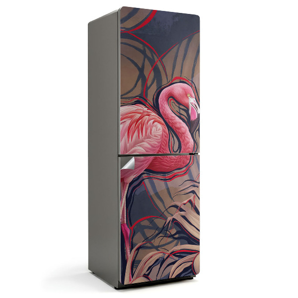 Fototapeta na chladničku Flamingo v tropickom štýle