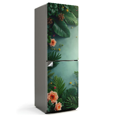 Nálepka na chladničku Kvetinový vzor s listami