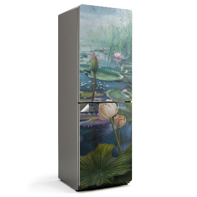 Nálepka na chladničku Ľalie na hladine jazera