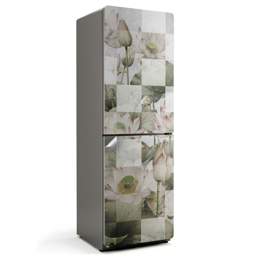 Samolepiaca nálepka na chladničku Ľalie na šachovnici