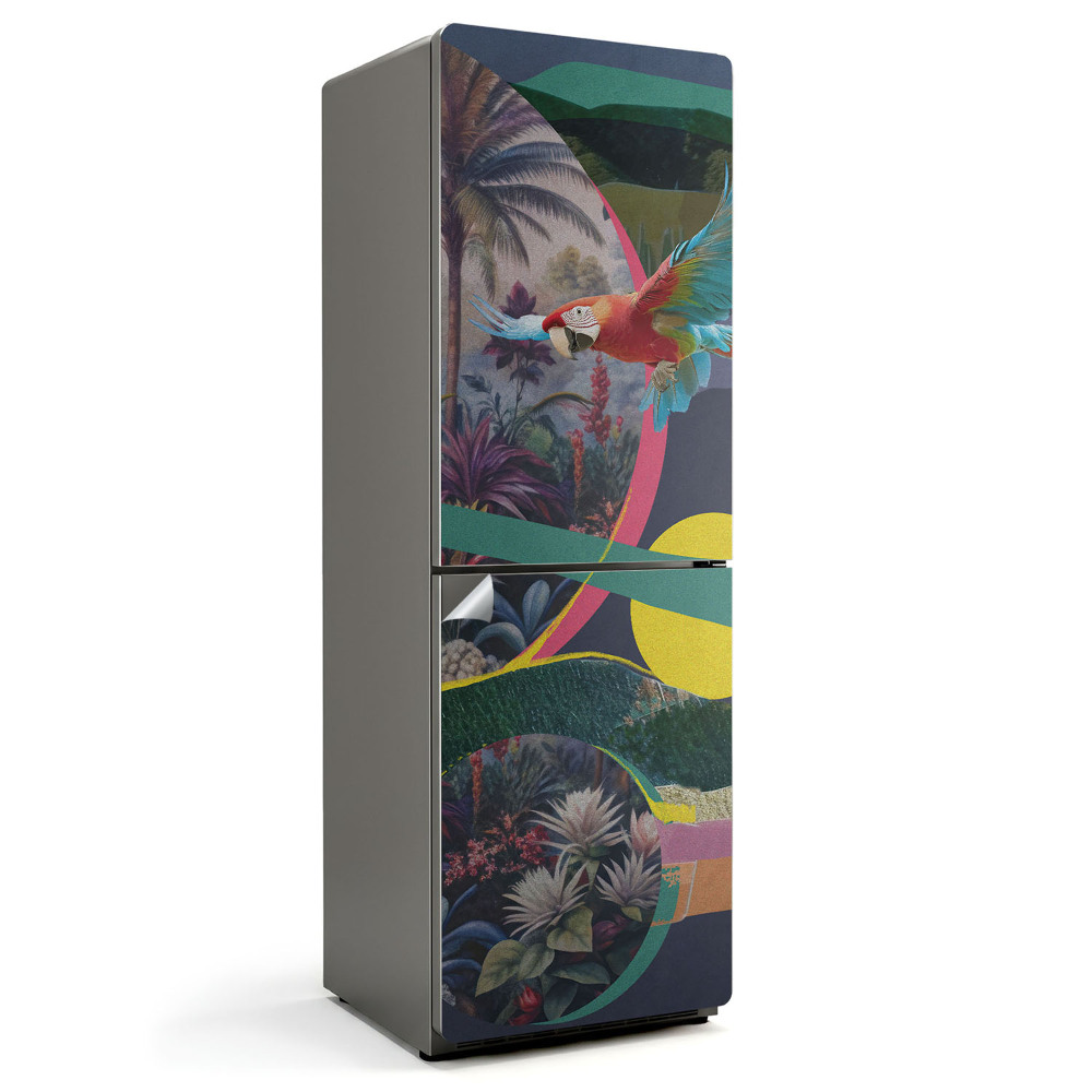 Nálepka na chladničku Vzor tropického papagája
