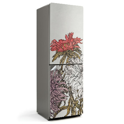 Samolepiaca nálepka na chladničku Kvetinový vzor s detailmi