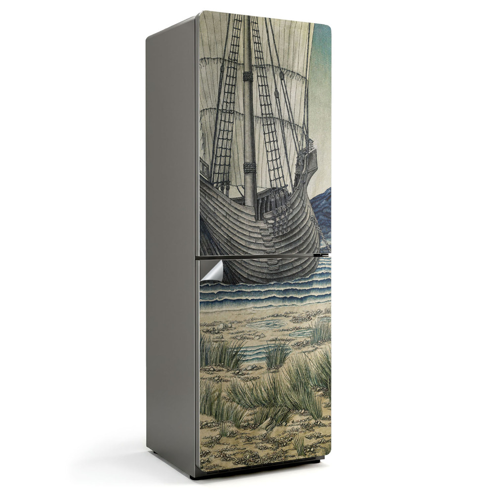 Nálepka na chladničku Loď na vlnách mora