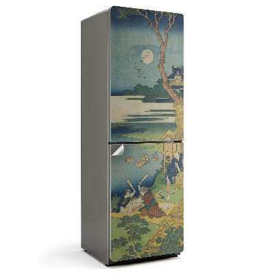 Samolepiaca nálepka na chladničku Japonský drevorez