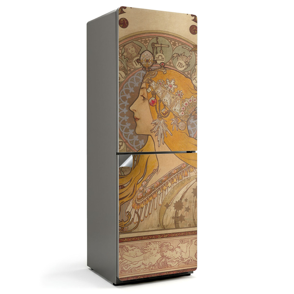 Nálepka na chladničku Portrét ženy Alfonsa Muchu