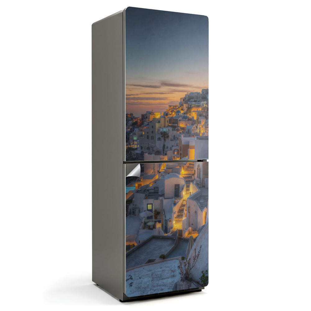Samolepiaca nálepka na chladničku Malebný výhľad na Santorini
