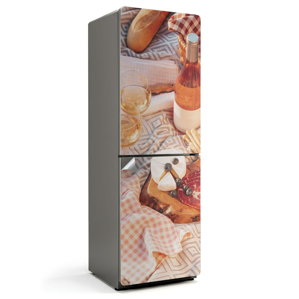 Nálepka na chladničku Piknik so syrom a vínom