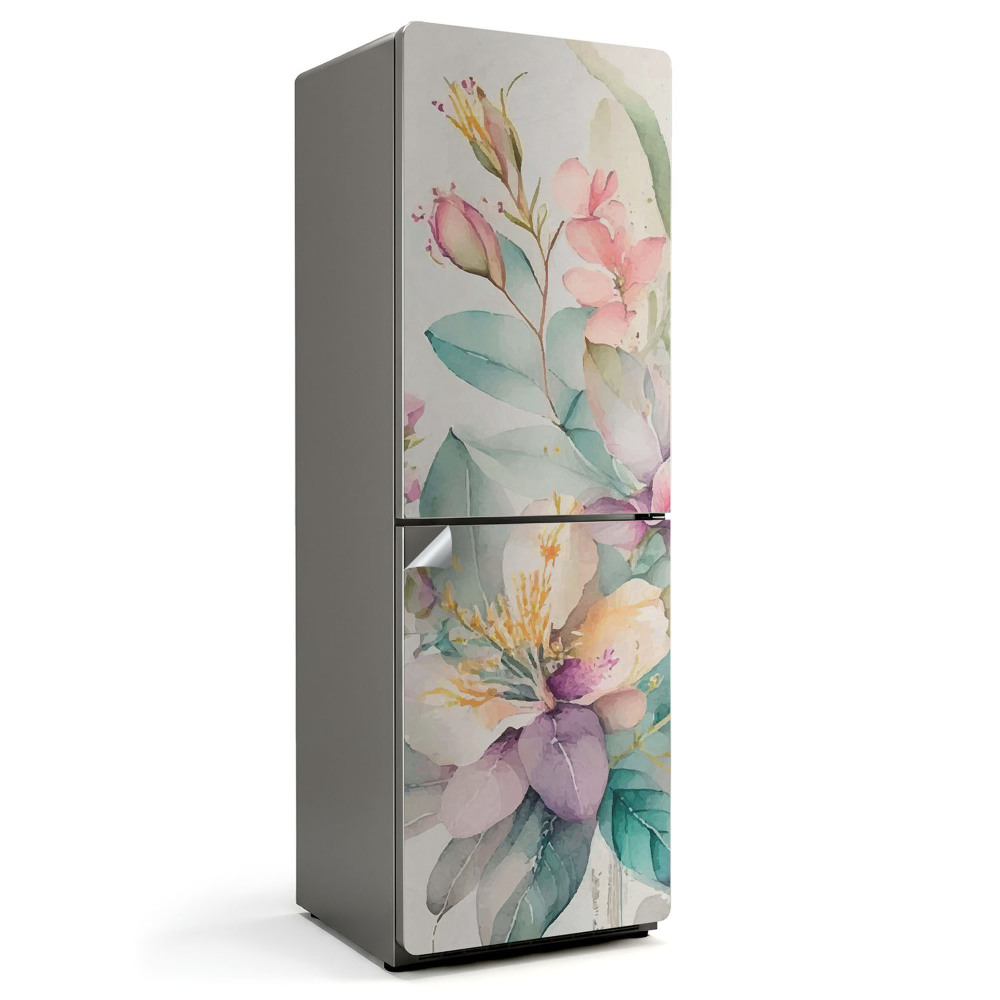 Fototapeta na chladničku Kvety maľované vodovými farbami