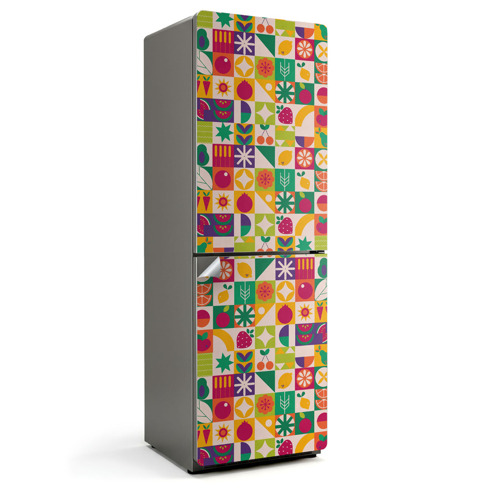 Samolepiaca nálepka na chladničku Farebný vzor s ovocím