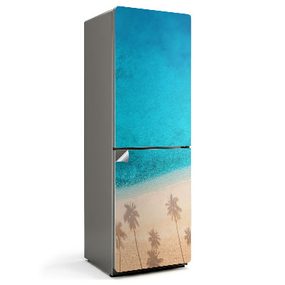 Fototapeta na chladničku Pláž s tieňmi palmy