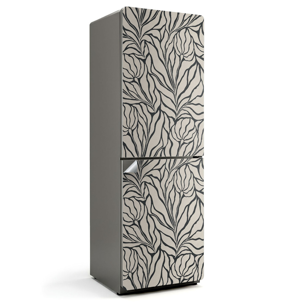 Nálepka na chladničku Vzor listov vo vlnách