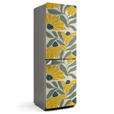 Samolepiaca nálepka na chladničku Vzor s kvetmi a listami