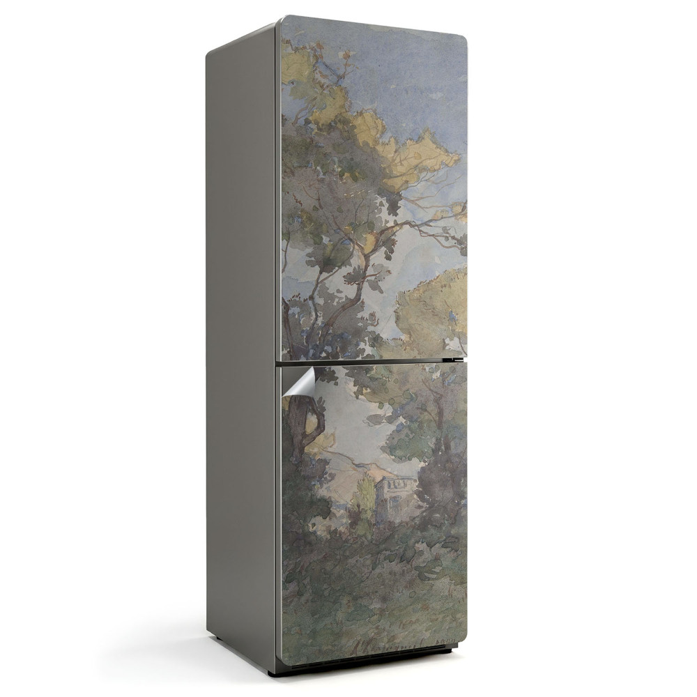 Nálepka na chladničku Maliarska krajina so stromami