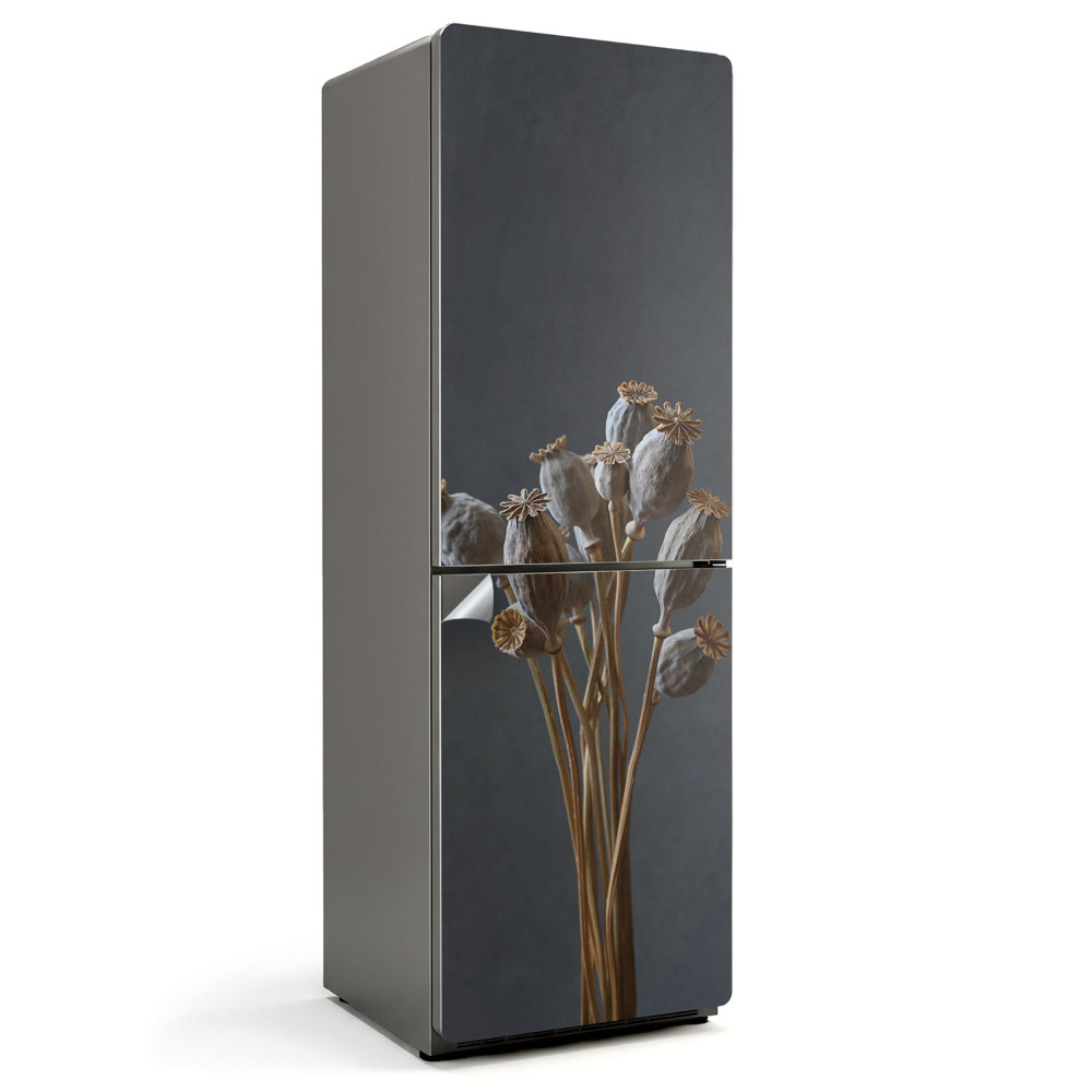 Nálepka na chladničku Kytica zo suchých makových hláv