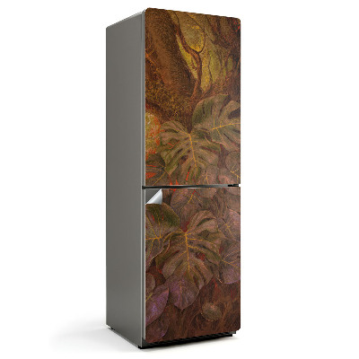 Samolepiaca nálepka na chladničku Detailný záber na tropické listy