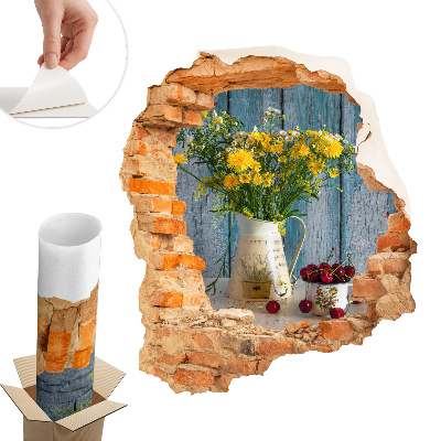 Fototapeta diera v stene 85x100 Vidiecka krajina