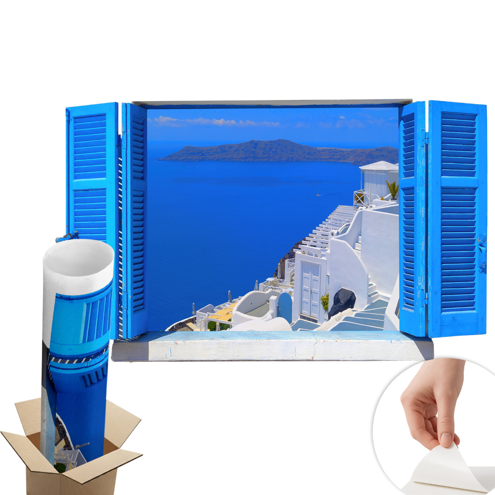 Falošné okno na stenu 100x61 Stredomorská krajina